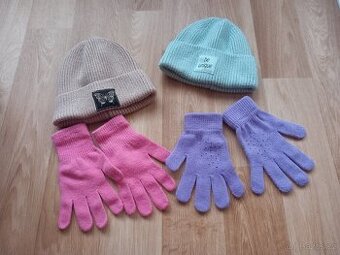 05 - Set čepic a rukavic - velikost na cca 8 - 12 let