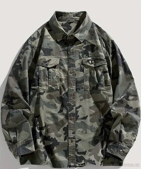 Jarní a podzimní nová pánská maskáčová košile