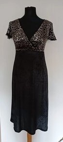 Dámské šaty černé tygrované společenské večerní