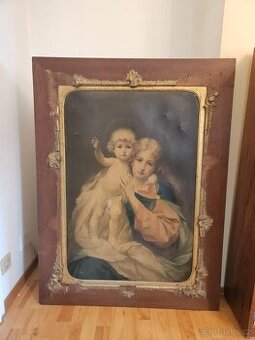 Velký historický obraz Madona s dítětem