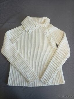 Dámský pletený svetr z vlny krémový