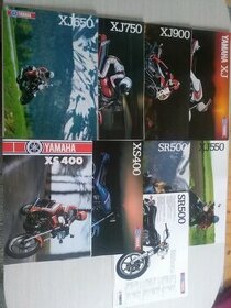 Prospekty motocyklů BMW, Yamaha, Honda, Suzuki, Kawasaki.