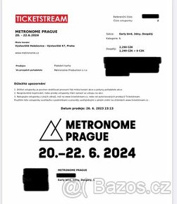 2x třídenní vstupenky na Festival Metronome Prague 2024
