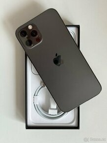 iPhone 12 Pro 128GB, šedý, obaly - top stav