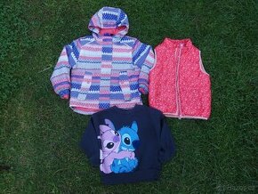 Dívčí bunda vel. 116 + mikina Stitch a vesta zdarma