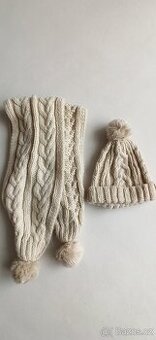 Souprava čepice+šál, vel. 8-10 let