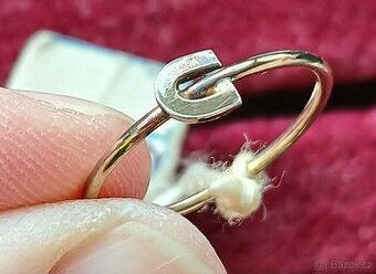 Prstýnek pozlacené stříbro v52