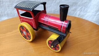 Plechová retro hračka - parní válec ,na klíček