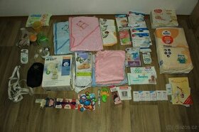 Velký balík nových kojeneckých potřeb a věcí do porodnice