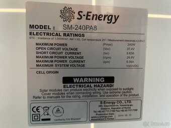 Fotovoltaické panely 240 W
