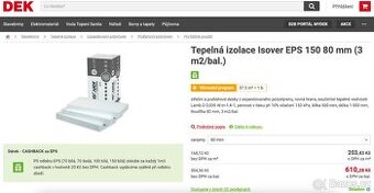 Polystyren - Tepelná izolace Isover EPS 150 80 mm