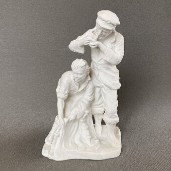 Porcelánové biskvitové sousoší Rybáři 26 cm, Royal Dux