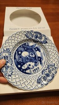 vánoční talíř 1999, porcelán z Dubí