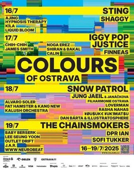 2x vstupenky na colors of ostrava 16-19.7.2025