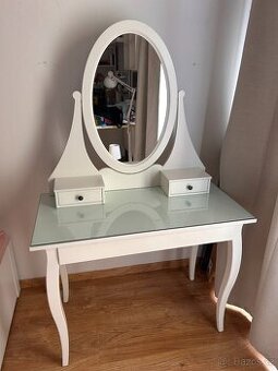 Toaletka se zrcadlem (bílá, IKea)