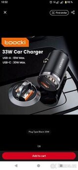 33W ultrarychlá nabíječka se 2 USB porty do auta