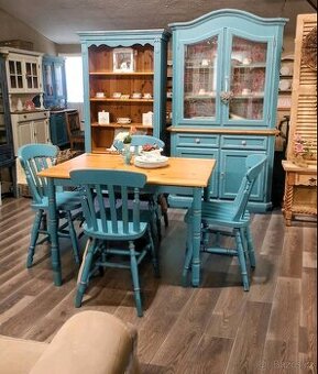 Masivní jídelnová souprava Ocean Blue