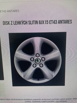 Koupím Al disky Antares na Škodu Fabii 1,2