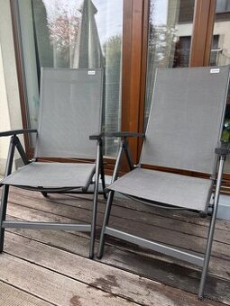 Doppler - 2x ACTIVE šedé - zahradní polohovací křeslo