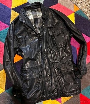 MONTES CELOKOŽENÁ STYLOVÁ PÁNSKÁ BUNDA XL-XXL BLACK