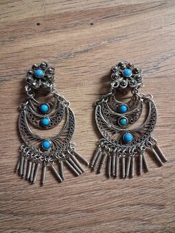 Stříbrné náušnice - Tyrkys