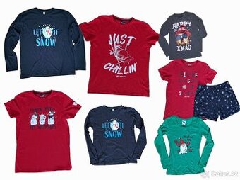 Vánoční bavlněná  trička a pyžamo