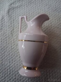 Růžový porcelán karafa Dolni Loučky