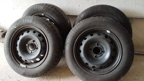 Prodám 14" letní sadu pneu s ocelovými disky