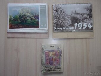 3x STARÝ KALENDÁŘ - PRAHA, VLAST, BIBLE r. 1950 - 54 - 1