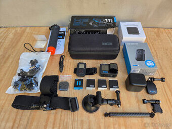 GoPro HERO 11, dálkový ovladač, 4 baterie, příslušenství