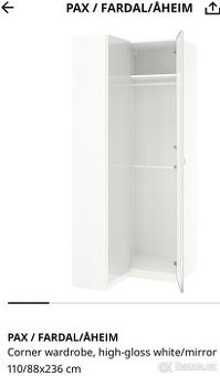 Ikea PAX ŠATNÍ SKŘÍŇ s příslušenstvím