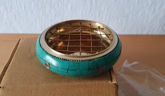 Mosazná miska s Tyrkysem, Korálem a Lapis Lazuli, nový