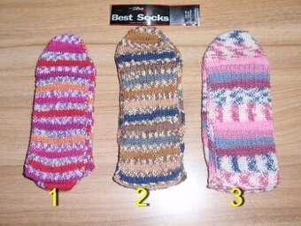 Vlněné ručně pletené ponožky - velikost 40-41