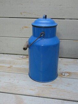 Stará smaltovaná bandaska modrá, objem 4 litrů