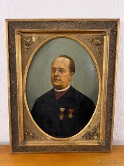 Starožitný portrét preláta s R-U vyznamenáními