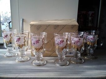 Nová sada zdobených skleniček v orig krabici 6ks.