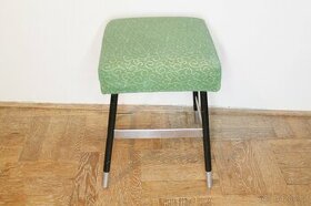 Retro stolička / podnožka - kov, polstrování