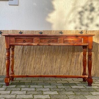 Konzolový koloniální dřevěný nástěnný stolek, kancelářský to