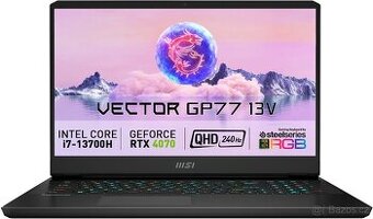 Herní notebook MSI Vector GP77; Intel i7, RTX 4070, 32GB