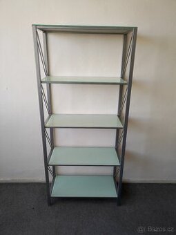 Skleněný interiérový regál 76x34 výška 170 cm