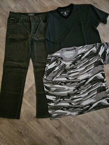 Pánské kalhoty a trika vel.XL