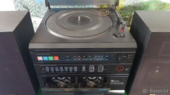 Radio na 2 kazety + gramofon s jehlou je funkční