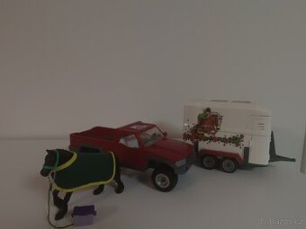 Schleich auto přívoz a kůň