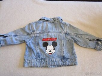 Velmi pěkná sv. modrá riflová dívčí bundička Disney, v. 74