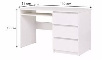 Psací stůl Cosmo 110 cm bílý