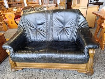 Rustikální kožená sedačka, gauč, Nábytek s příběhem