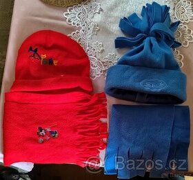 Zimní čepice, čepice se šálou,