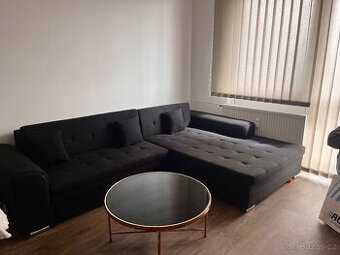 Černá rozkládací sedací souprava