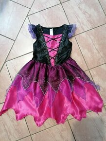 Dívčí šaty - kostým čarodějka vel. 5-6let