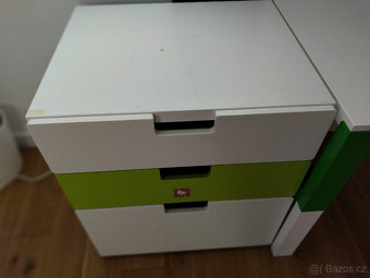 Ikea dětský nábytek- Páhl  zásuvky, bílá, zelená